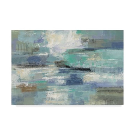 Silvia Vassileva 'Clear Water Blue And Grey' Canvas Art,16x24